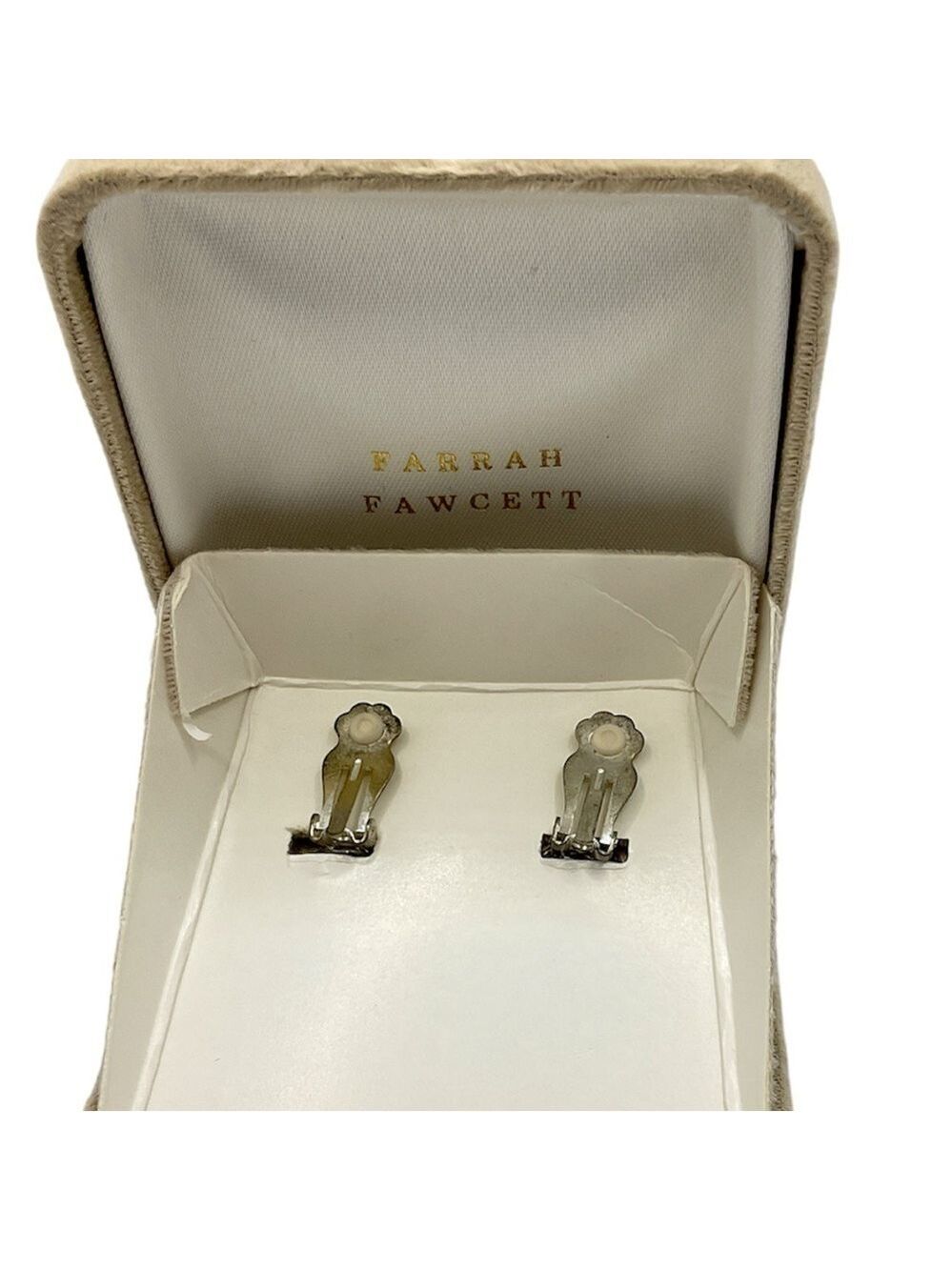 Farrah Fawcett Collection Vintage Austrian Crystal Clip On Earrings - Picture 2 of 2